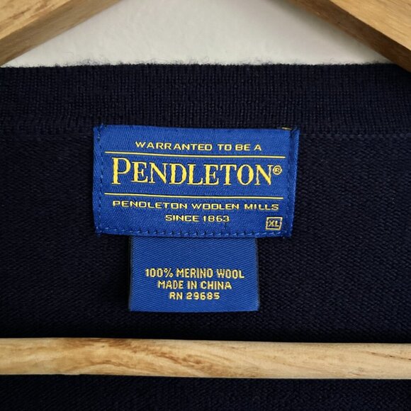 Pendleton 100% Merino Wool Men's Navy Blue Cardigan - Extra Large (XL) - Picture 3 of 6